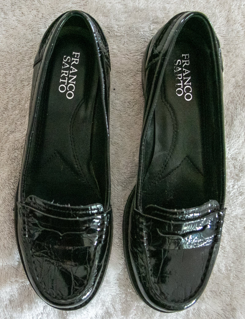 Franco Sarto LN Blk Patent Loafers 7.5